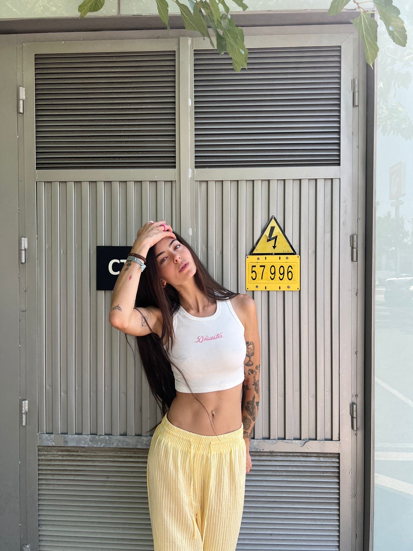White disaster baby tee_03