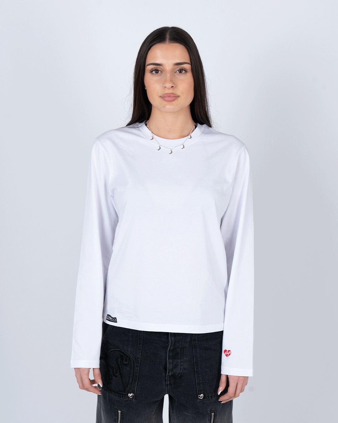 BASIC WHITE CROP LONG SLEEVE