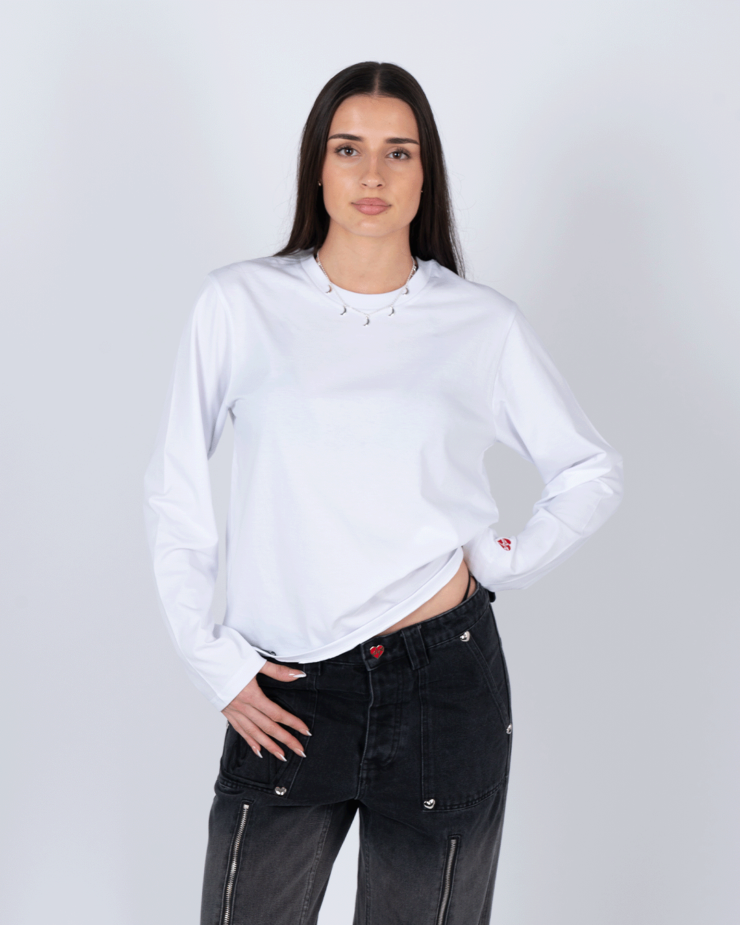 BASIC WHITE CROP LONG SLEEVE